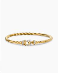 Buckle Cablespira® Bracelet in 18K Yellow Gold with Diamonds, 3.5mm
