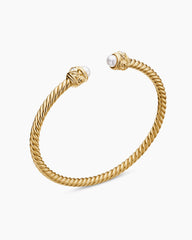 Renaissance® Cablespira Bracelet in 18K Yellow Gold with Pearls and Diamonds, 3.5mm