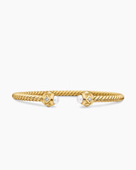 Renaissance® Cablespira Bracelet in 18K Yellow Gold with Pearls and Diamonds, 3.5mm