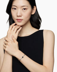 Chatelaine® Bracelet in Sterling Silver with Black Onyx and Diamonds, 3mm