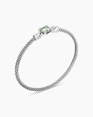 Chatelaine® Bracelet in Sterling Silver with Prasiolite and Diamonds, 3mm
