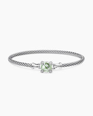 Chatelaine® Bracelet in Sterling Silver with Prasiolite and Diamonds, 3mm