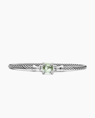 Chatelaine® Bracelet in Sterling Silver with Prasiolite and Diamonds, 3mm