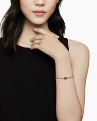 Chatelaine® Bracelet in Sterling Silver with Rhodolite Garnet and Diamonds, 3mm