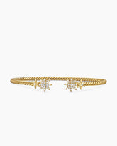 Petite Starburst Cable Bracelet in 18K Yellow Gold with Diamonds, 2.6mm