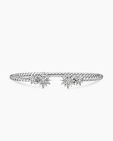 Starburst Cable Bracelet in Sterling Silver with Diamonds, 3.5mm