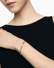 Petite Helena Cablespira® Bracelet in 18K Yellow Gold with Rubies and Diamonds, 3mm