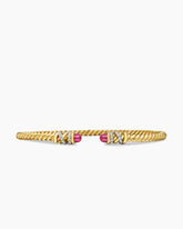 Petite Helena Cablespira® Bracelet in 18K Yellow Gold with Rubies and Diamonds, 3mm