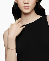 Petite Helena Classic Cable Bracelet in Sterling Silver with 18K Yellow Gold, Gold Domes and Diamonds, 3mm