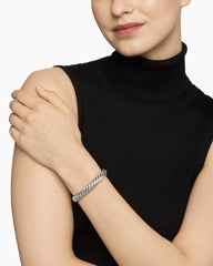 Sculpted Cable Bracelet in Sterling Silver, 10mm