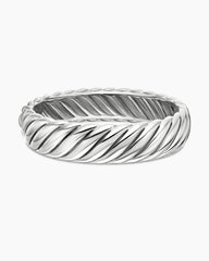 Sculpted Cable Bracelet in Sterling Silver, 17mm