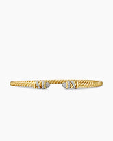 Petite Helena Cablespira® Bracelet in 18K Yellow Gold with Diamonds, 3mm