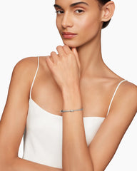 Petite X Center Station Bracelet in Sterling Silver with Diamonds, 5.2mm