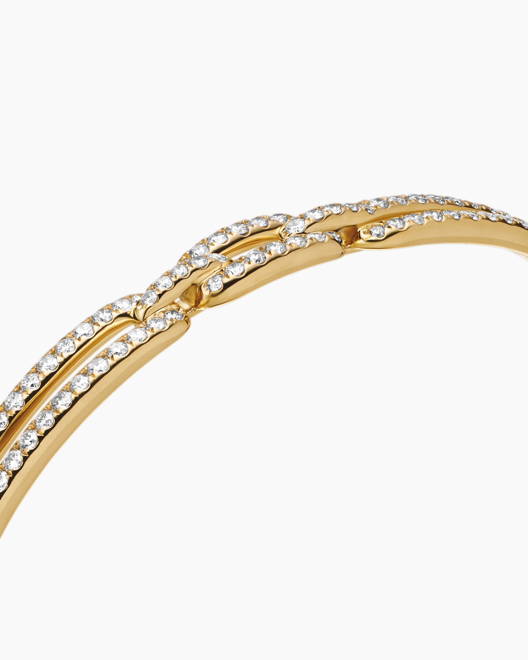 Stax Linked Bracelet in 18K Yellow Gold with Diamonds, 7mm