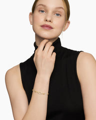 Lexington Chain Bracelet in 18K Yellow Gold with Full Pavé Diamonds, 6.5mm