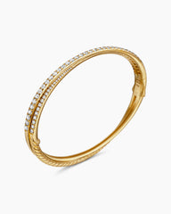Pavé Crossover Two Row Bracelet in 18K Yellow Gold with Diamonds, 5.5mm