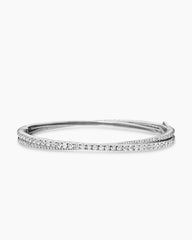 Pavé Crossover Two Row Bracelet in 18K White Gold with Diamonds, 5.5mm