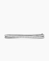 Pavé Crossover Two Row Bracelet in 18K White Gold with Diamonds, 5.5mm