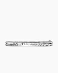 Pavé Crossover Two Row Bracelet in 18K White Gold with Diamonds, 5.5mm