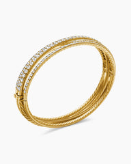 Pavé Crossover Three Row Bracelet in 18K Yellow Gold with Diamonds, 11mm