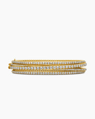 Pavé Crossover Three Row Bracelet in 18K Yellow Gold with Diamonds, 11mm