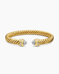 Renaissance® Oval Cablespira Bracelet in 18K Yellow Gold with Diamonds, 7mm