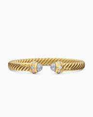 Renaissance® Oval Cablespira Bracelet in 18K Yellow Gold with Diamonds, 7mm