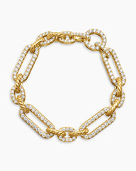Lexington Chain Bracelet in 18K Yellow Gold with Full Pavé Diamonds, 9.8mm