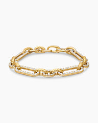 Lexington Chain Bracelet in 18K Yellow Gold with Full Pavé Diamonds, 9.8mm