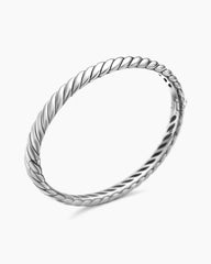 Sculpted Cable Bangle Bracelet in Sterling Silver, 7mm