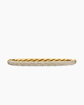 Cable Edge® Bangle Bracelet in 18K Yellow Gold with Diamonds, 4mm