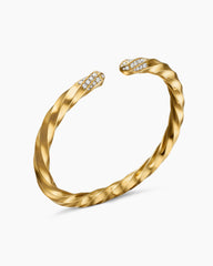 Cable Edge® Bracelet in 18K Yellow Gold with Diamonds, 5.5mm