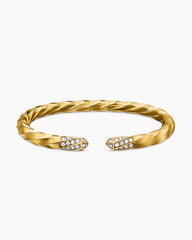 Cable Edge® Bracelet in 18K Yellow Gold with Diamonds, 5.5mm