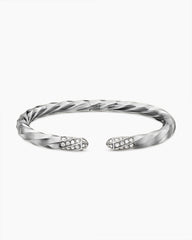 Cable Edge® Bracelet in Sterling Silver with Diamonds, 5.5mm