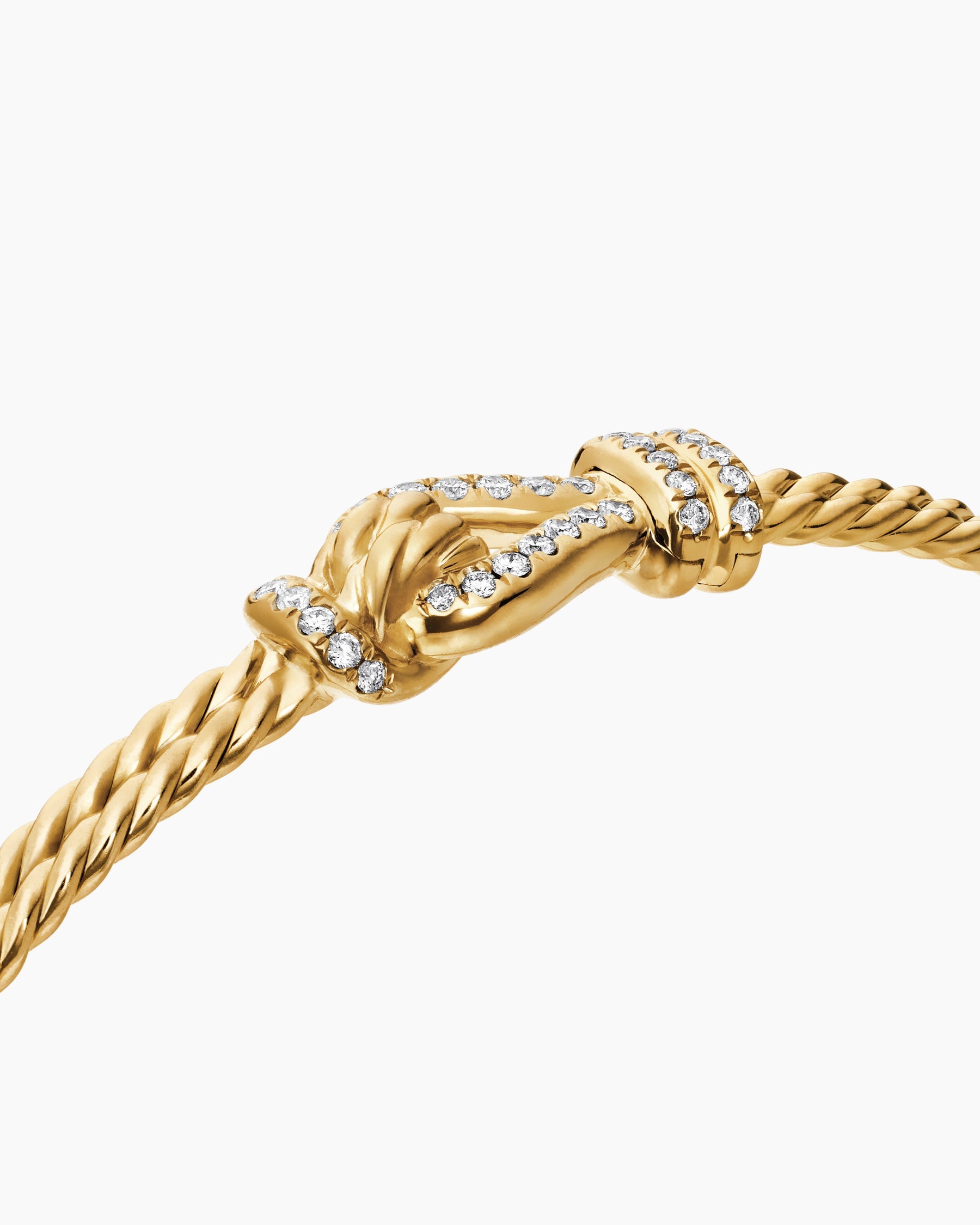 Thoroughbred Loop Bracelet in 18K Yellow Gold with Diamonds, 4.5mm