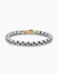 DY Bel Aire Box Chain Bracelet in Sterling Silver with 14K Yellow Gold, 6mm