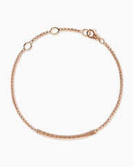 Petite Pavé Bar Bracelet in 18K Rose Gold with Cognac Diamonds, 1.7mm