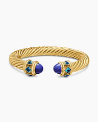 Renaissance® Cablespira Bracelet in 18K Yellow Gold with Lapis and Hampton Blue Topaz, 9mm