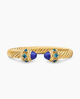 Renaissance® Cablespira Bracelet in 18K Yellow Gold with Lapis and Hampton Blue Topaz, 9mm