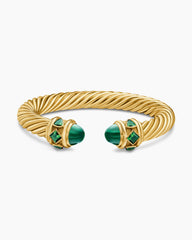 Renaissance® Cablespira Bracelet in 18K Yellow Gold with Malachite and Tsavorites, 9mm