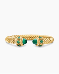 Renaissance® Cablespira Bracelet in 18K Yellow Gold with Malachite and Tsavorites, 9mm