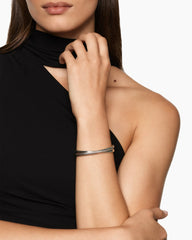 Crossover Two Row Cuff Bracelet in Sterling Silver, 10.7mm