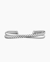 Crossover Two Row Cuff Bracelet in Sterling Silver, 10.7mm