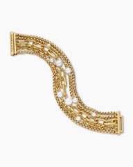 DY Madison® Pearl Multi Row Chain Bracelet in 18K Yellow Gold with Pearls, 25.7mm