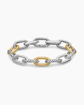DY Madison® Chain Bracelet in Sterling Silver with 18K Yellow Gold, 11mm
