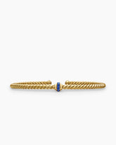 Classic Cablespira® Station Bracelet in 18K Yellow Gold with Pavé Blue Sapphires, 3mm