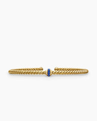 Classic Cablespira® Station Bracelet in 18K Yellow Gold with Pavé Blue Sapphires, 3mm