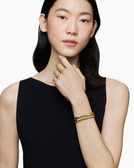 Sculpted Cable Double Wrap Bracelet in 18K Yellow Gold, 8.5mm