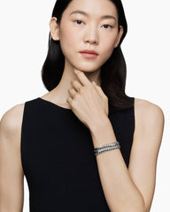 Sculpted Cable Double Wrap Bracelet in Sterling Silver, 8.5mm