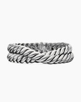 Sculpted Cable Double Wrap Bracelet in Sterling Silver, 8.5mm